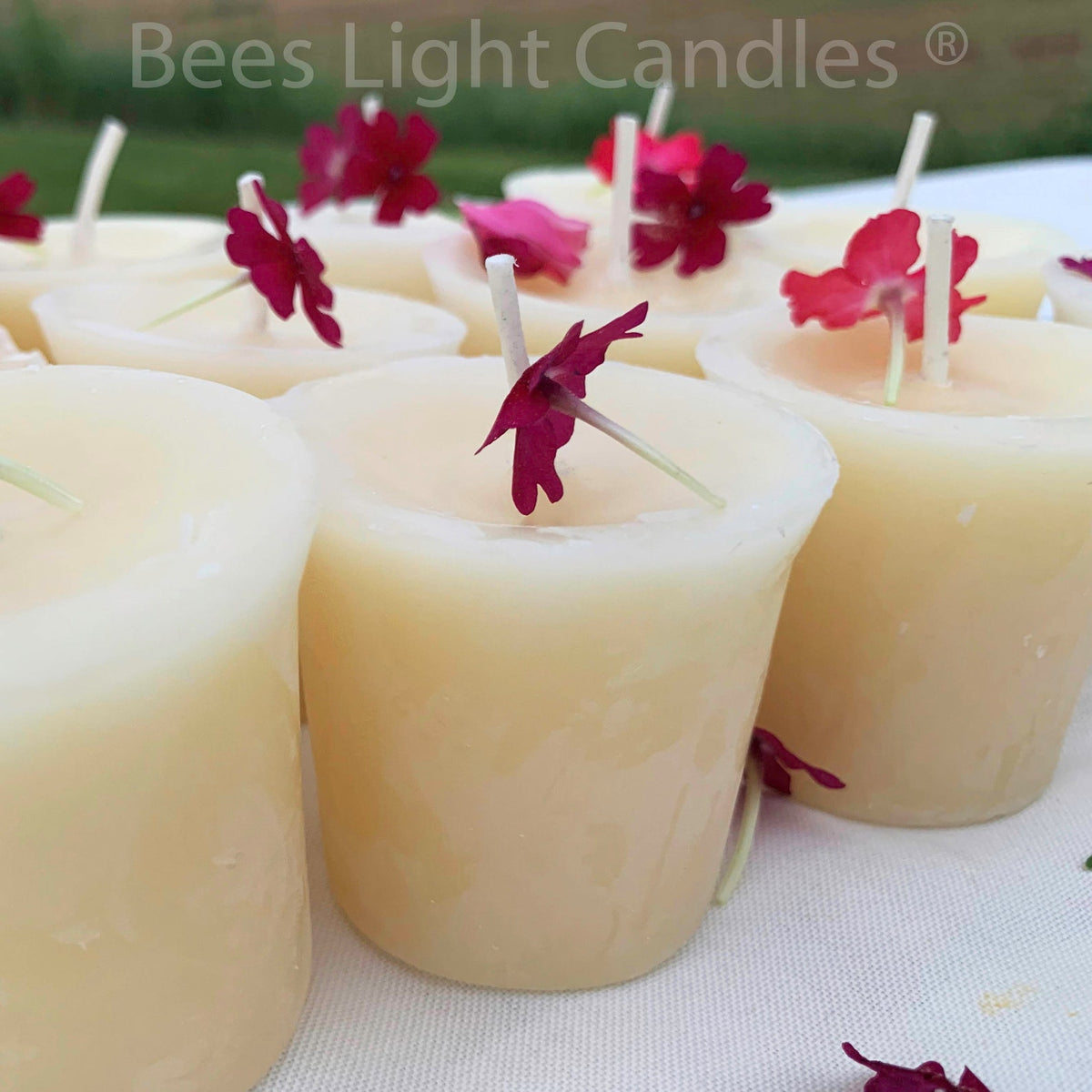 White Beeswax Votive Candles – Bees Light Candles