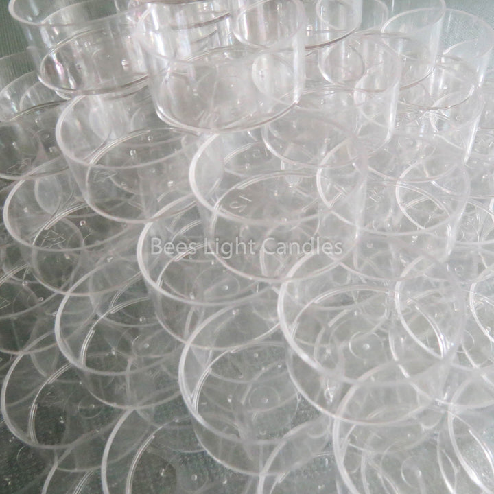 250 Clear Tealight Cups | Tea Light Candle Holders Polycarbonate | FAST SHIPPING | Containers | NEW | Candle Making Supplies | Bulk - Bees Light Candles