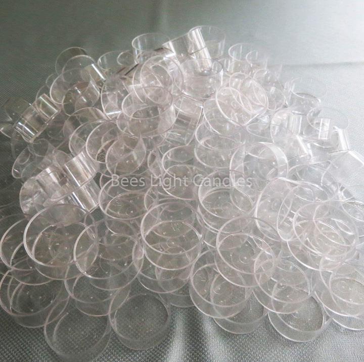 250 Clear Tealight Cups | Tea Light Candle Holders Polycarbonate | FAST SHIPPING | Containers | NEW | Candle Making Supplies | Bulk - Bees Light Candles