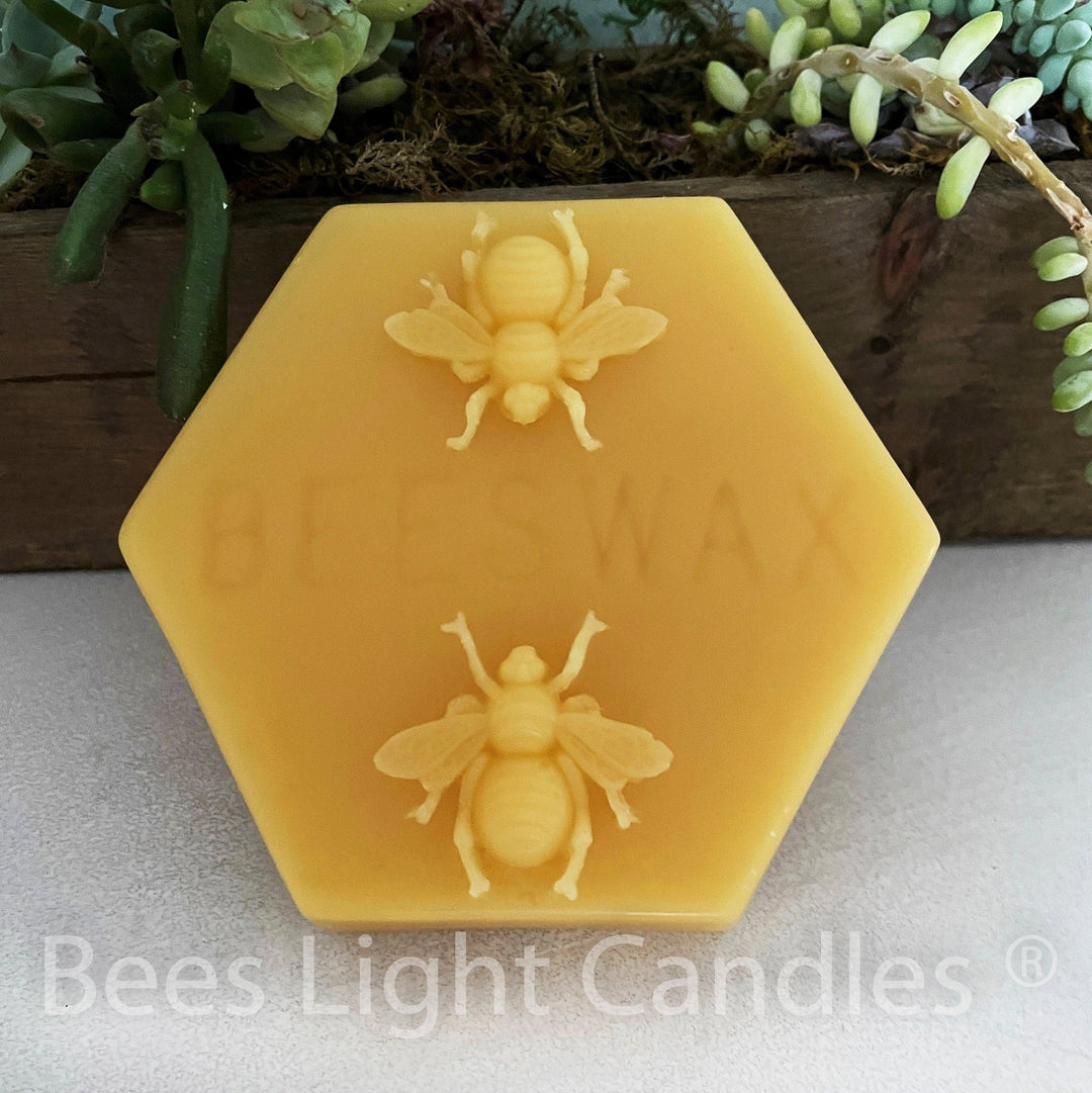 8 oz Beeswax Block | 100% All Natural Bees Wax | Pure and Clean | Cosmetics | Candle Making | Great for Candles | Chapstick | Hand Balm NEW - Bees Light Candles