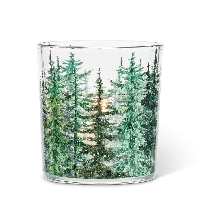 Pine Trees Votive 3 inch Glass Candle Holder