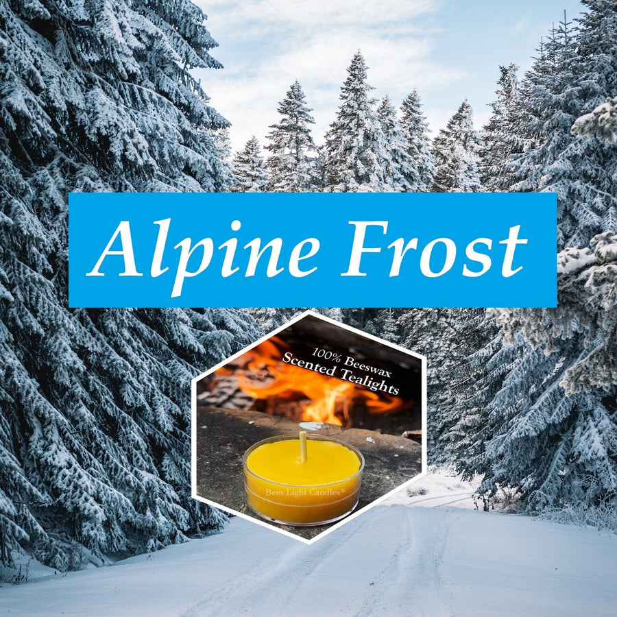 Alpine Frost Scented Beeswax Candle | Tealight | Handmade with 100% Natural Bees Wax Tea Light Candles | Fragranced | Winter Scent | Aroma - Bees Light Candles