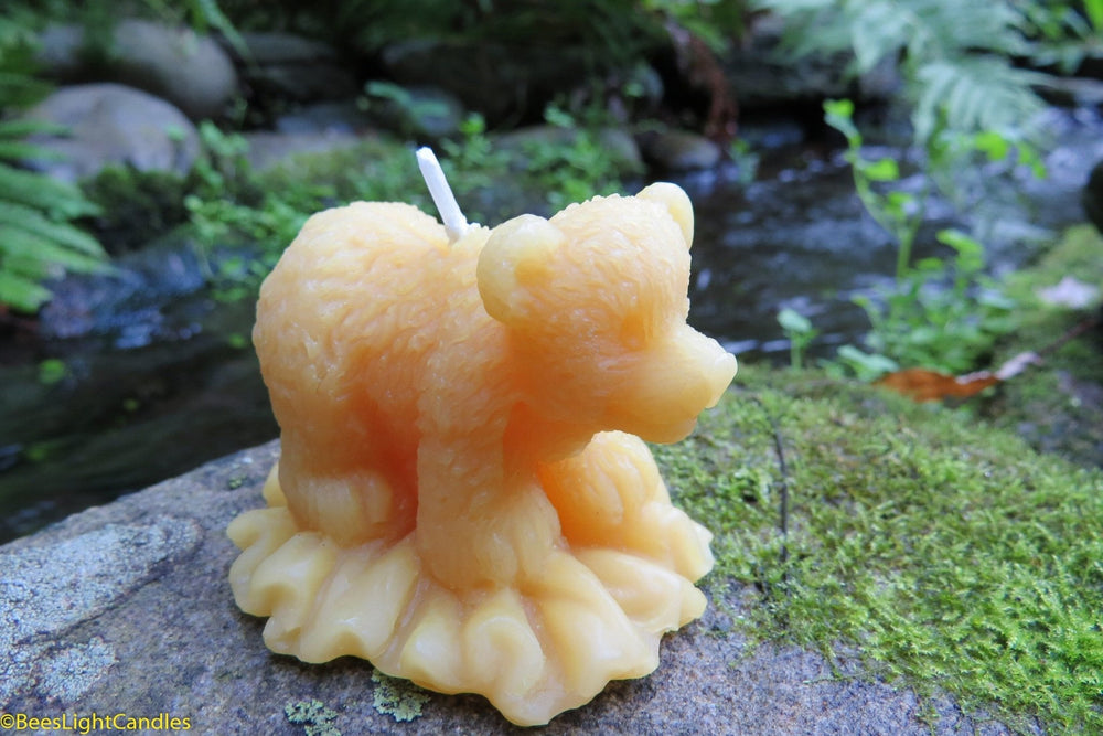 Baby Bear Cub Beeswax Candle | 100% Natural | Gift | Birthday | Bees Wax | Candles | Animal | Nature - Bees Light Candles