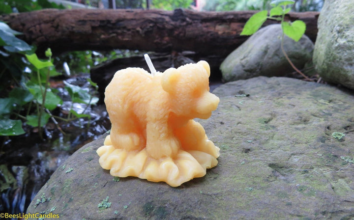 Baby Bear Cub Beeswax Candle | 100% Natural | Gift | Birthday | Bees Wax | Candles | Animal | Nature - Bees Light Candles