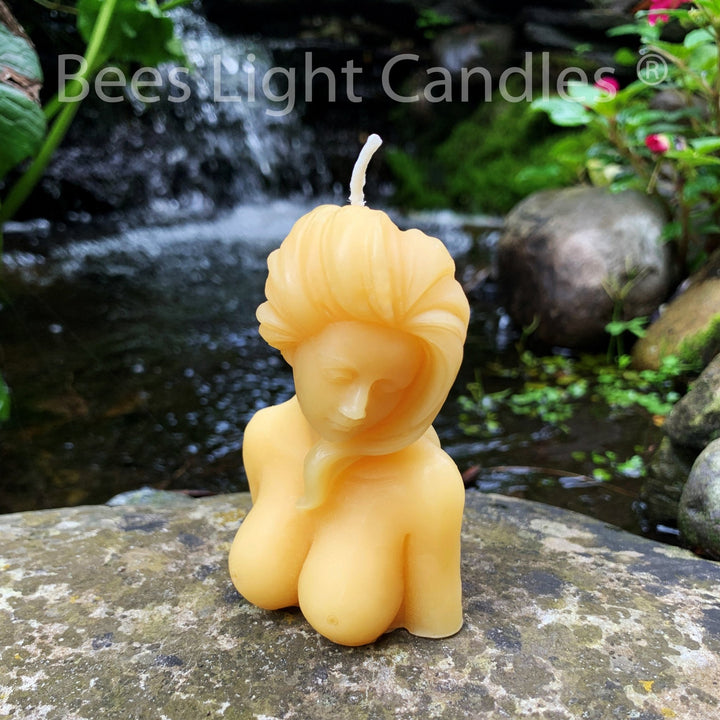 Beautiful Lady Beeswax Candle | Seductive Goddess | Gorgeous Woman | Lovely Girl | Marvelous Mistress | Feminine Female | Doll | Wife | Mom - Bees Light Candles