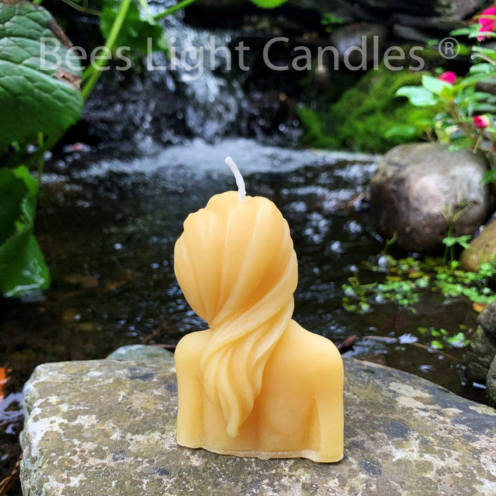 Beautiful Lady Beeswax Candle | Seductive Goddess | Gorgeous Woman | Lovely Girl | Marvelous Mistress | Feminine Female | Doll | Wife | Mom - Bees Light Candles