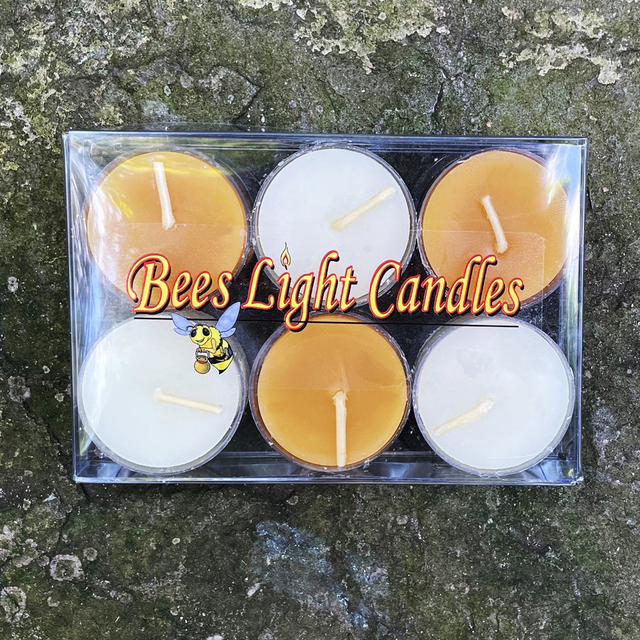 Beeswax Tealight Candles | Multicolor pack YELLOW & WHITE Pure Natural Bees Wax Handmade in USA | Half Dozen or Dozen Tea Light Candle Sets - Bees Light Candles