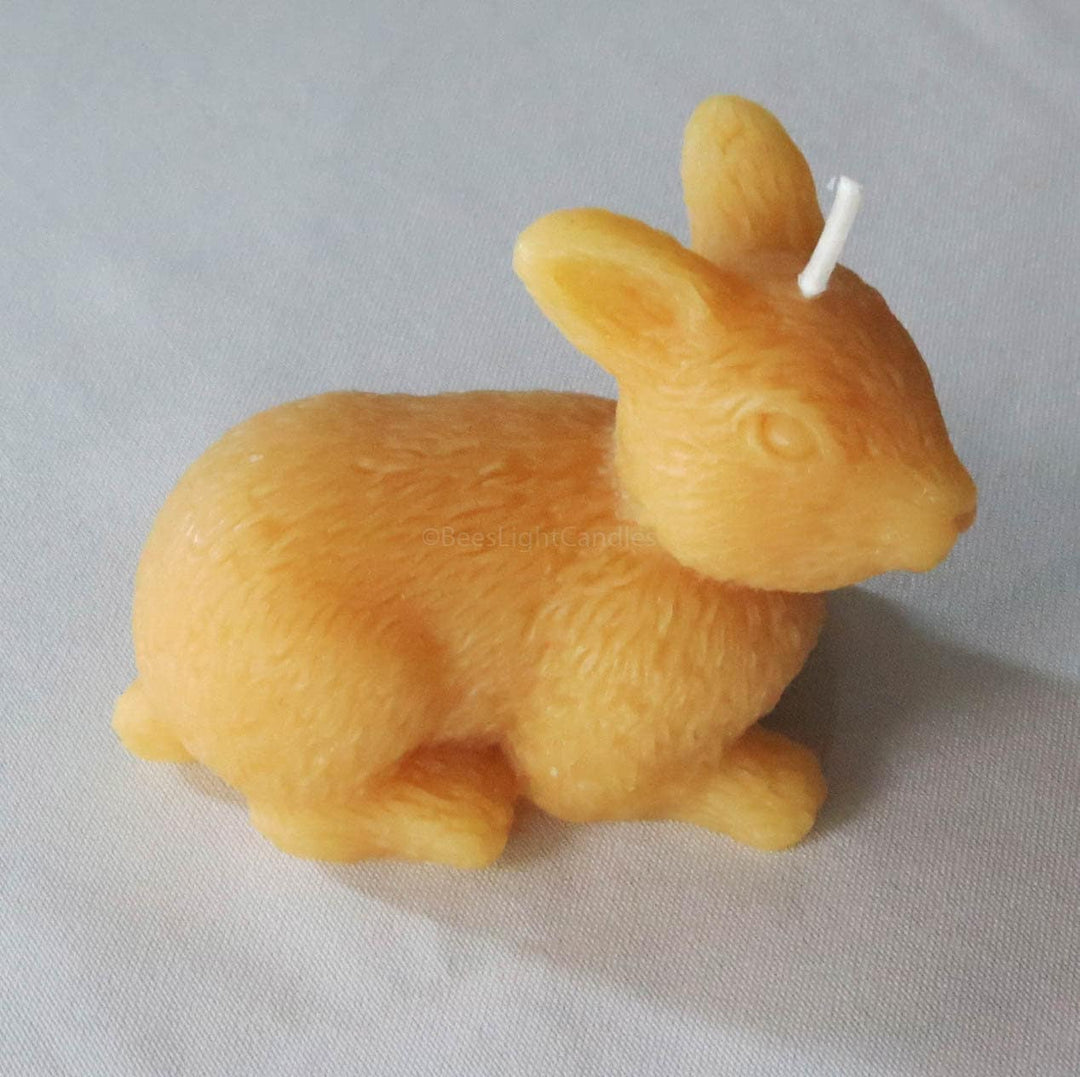 Bunny Rabbit Candle made of All Natural Beeswax & Cotton Wicking Unscented | Easter Gift | Summer Candles | Spring | Animals | Pure Bees Wax - Bees Light Candles