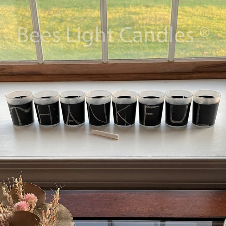 Chalkboard Candle Holder Comes with Tealight | Write a Message | Party Events | Festive | Wedding | Holiday | Baby Shower | Chalk Board NEW - Bees Light Candles