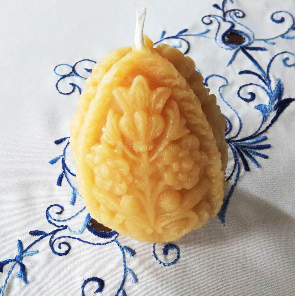 Decorative Egg Candle | 100% Natural Beeswax Product | Handcrafted in USA | Gift for the Easter | Mothers Day | Pure Clean Burning Candles - Bees Light Candles