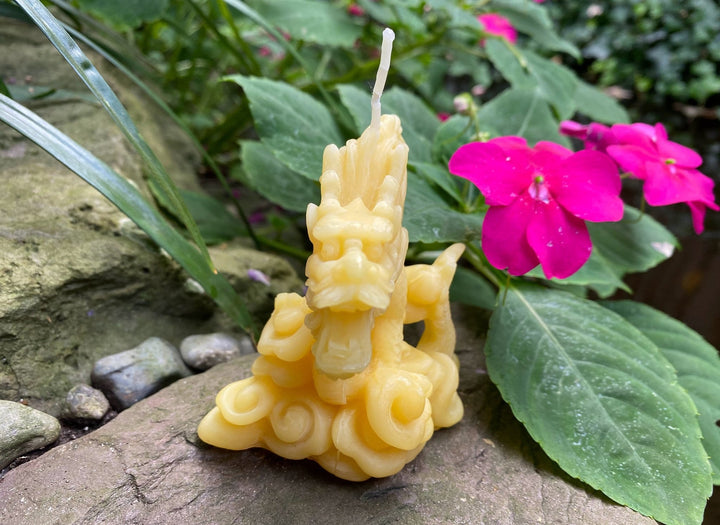 Dragon Beeswax Candle | All Natural Bees Wax Candles | USA Handmade Dragons | Legend | Myth | Story | Mystic Creature | Gift | Detailed New - Bees Light Candles