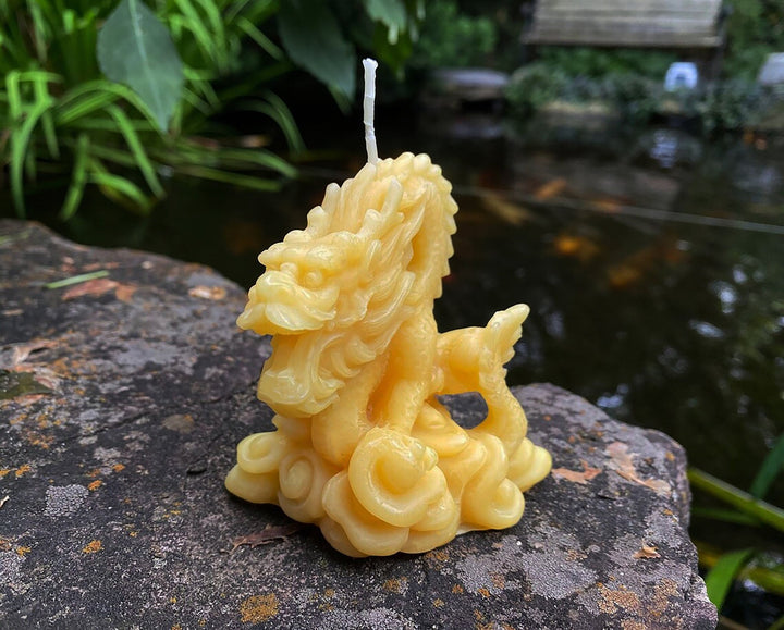 Dragon Beeswax Candle | All Natural Bees Wax Candles | USA Handmade Dragons | Legend | Myth | Story | Mystic Creature | Gift | Detailed New - Bees Light Candles