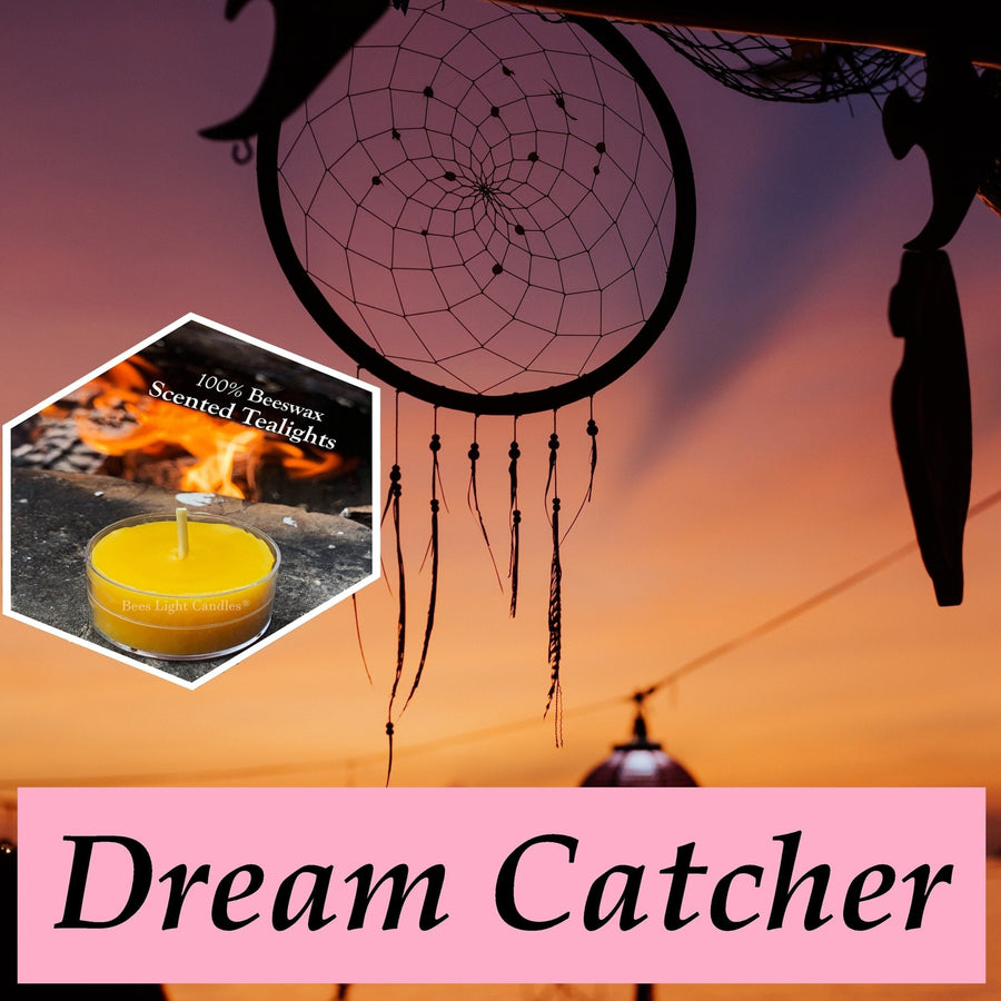 Dreamcatcher Scented Beeswax Tealight Candles | Made with 100% All Natural Beeswax | Dream Catcher Fragrance | Beautiful Aroma | Unique Gift - Bees Light Candles