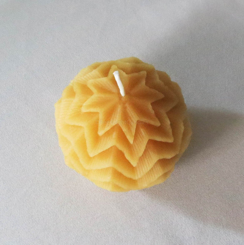 Fairy Ball 100% Pure Beeswax Candle | Handcrafted in the USA | Intricate Designed Sphere | Globe | Bees Wax Candles Gift Idea - Bees Light Candles