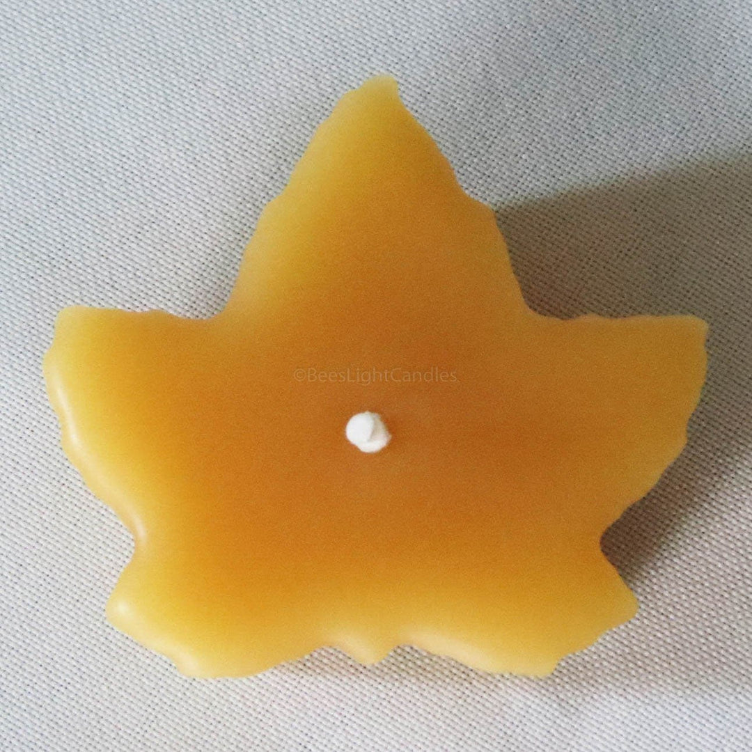 Floating Maple Leaf Beeswax Candles | 100% Natural | Handcrafted in the USA | Fall | Event | Party | Summer | Gift | Candle Floats in Water - Bees Light Candles