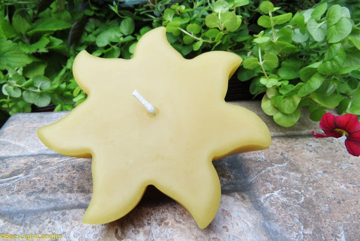 Floating Sun Beeswax Candle | 100% All Natural | Sun Wheel | Party Event | Floats in Water | Handmade | Summer | Pond | Bird Bath | Pool - Bees Light Candles