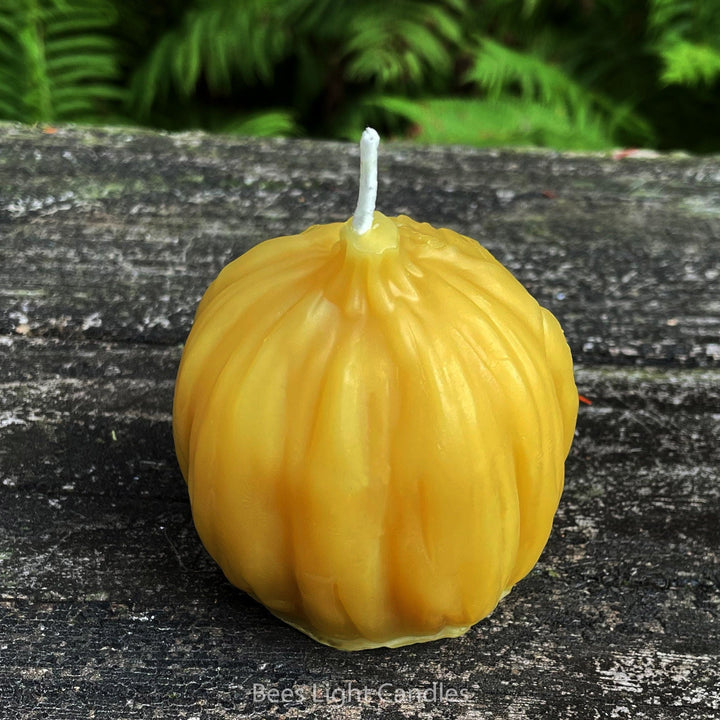 Frankenstein Pumpkin Beeswax Candle | 100% All Natural Bees Wax | Scary Halloween Candles | Jack - O - Lantern Pumpkins | Fall Monster Handmade - Bees Light Candles