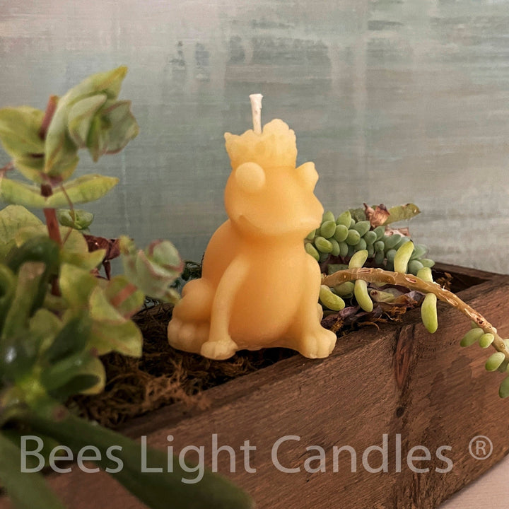 Frog Prince Beeswax Candle | 100% All Natural Bees Wax Candles | Toad King | Kermit | Frogger | Handmade in USA | Pond Creature | Lake Water - Bees Light Candles