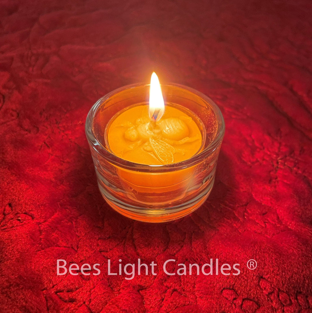 Glass Tealight Holders | Clear Containers | Tea Light Candle Holder | With or Without Beeswax Candles | All Natural Bees Wax Tealights NEW - Bees Light Candles