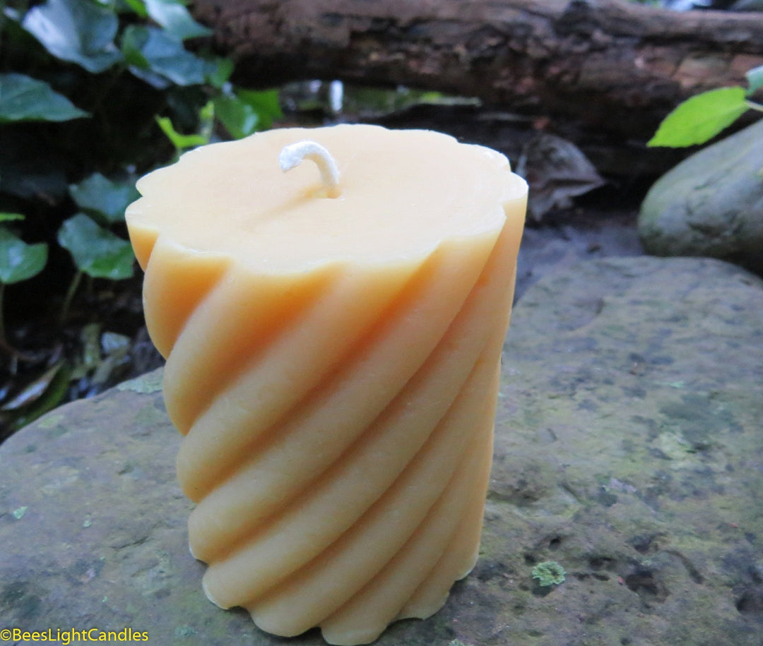 Spiral Pillar Beeswax Candle