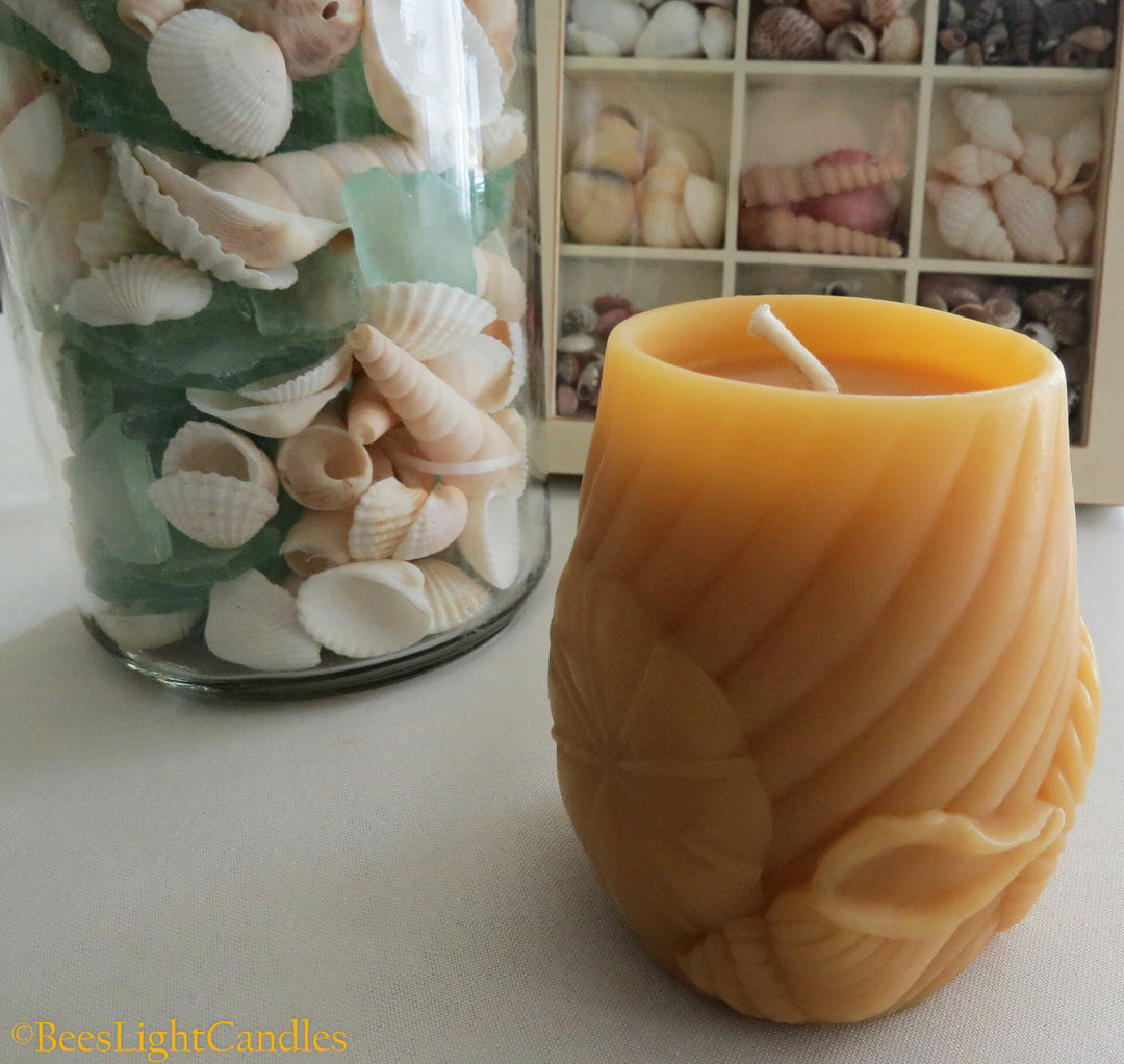 Sea Shell Beeswax Candle