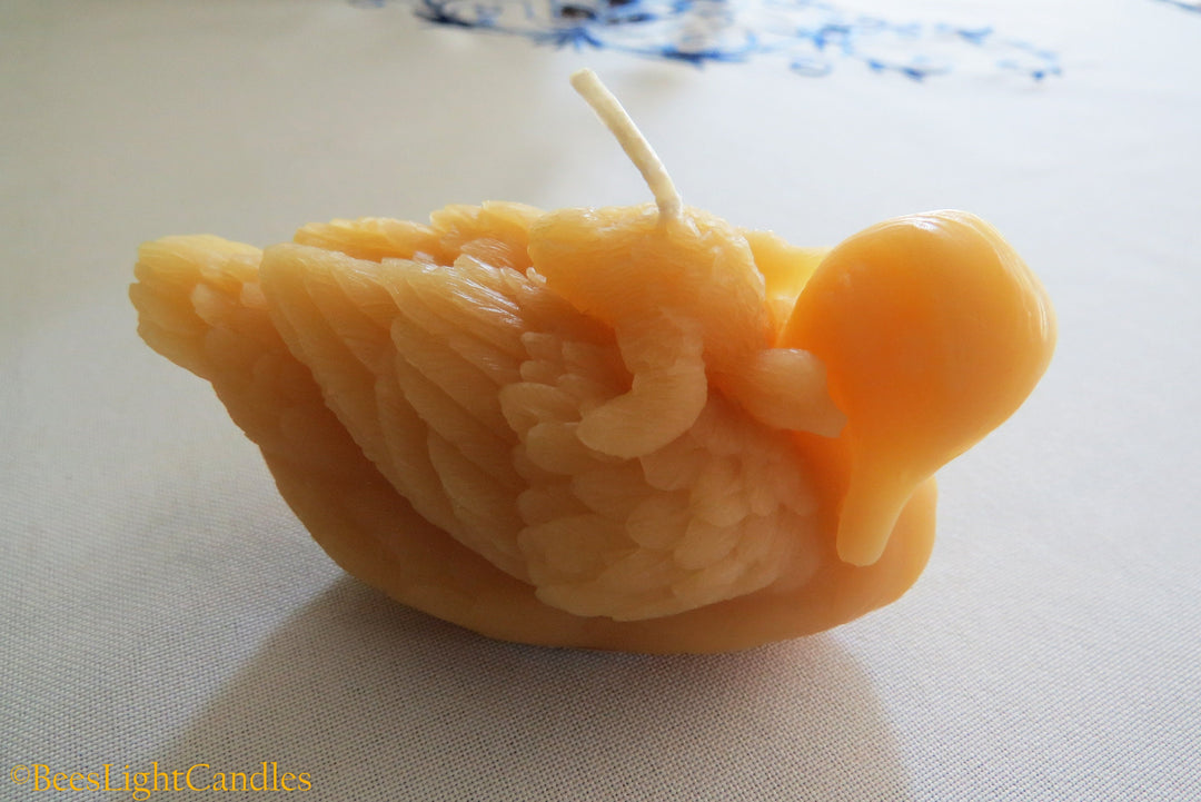 Swan with Baby Beeswax Candle