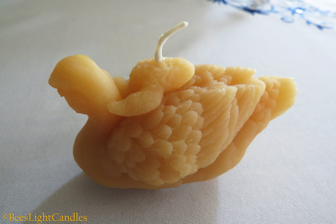 Swan with Baby Beeswax Candle