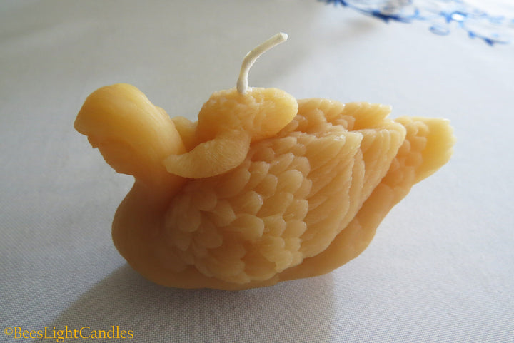 Swan with Baby Beeswax Candle