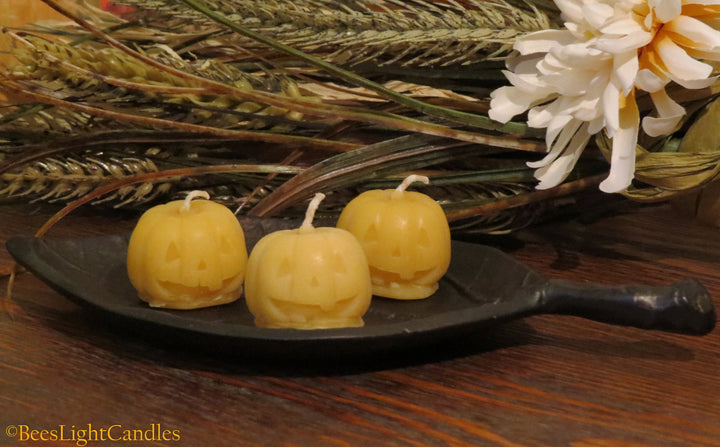 Pumpkin Jack-o-Lanterns Beeswax Candles