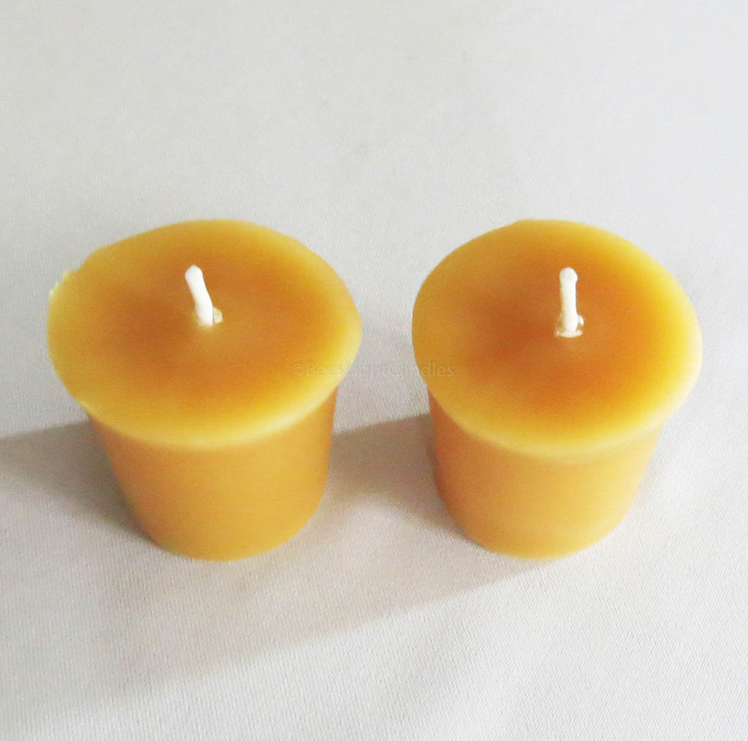 Pair of 2 Beeswax Votive Candles in Package