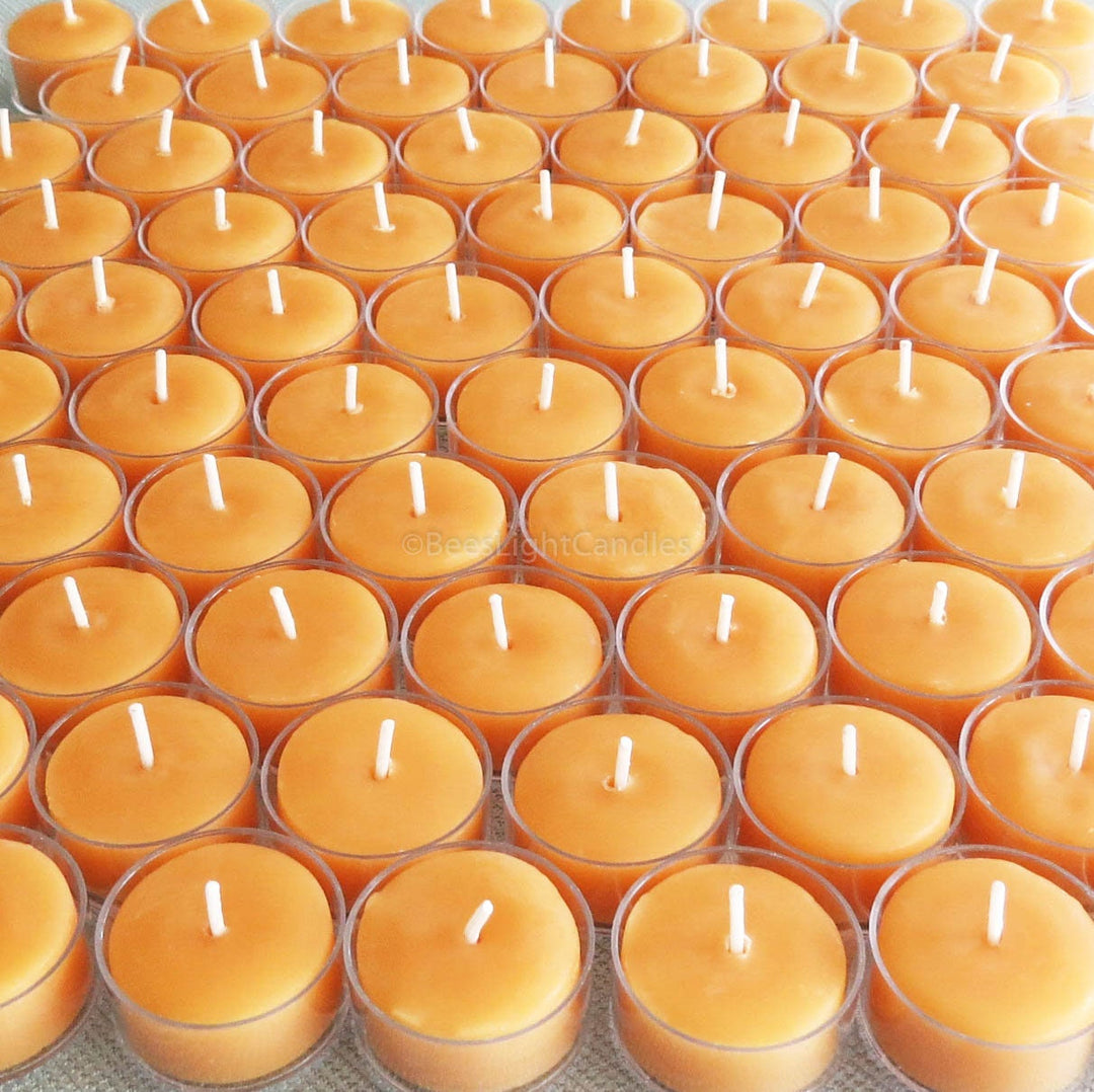 Clear Cupped Tealight Beeswax Candles BULK