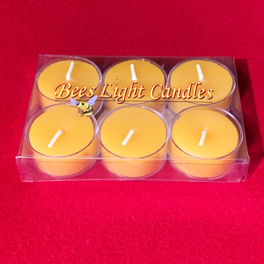 Clear Cupped Tealight Beeswax Candles BULK