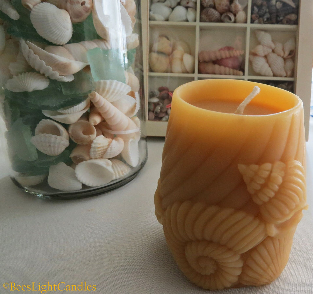 Sea Shell Beeswax Candle