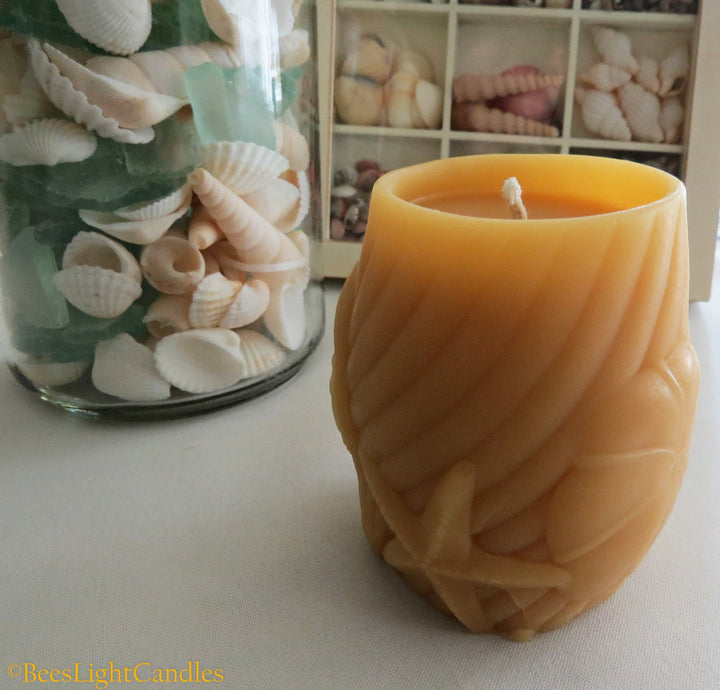 Sea Shell Beeswax Candle