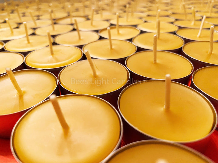 Tealight Beeswax Candles Aluminum Cups BULK