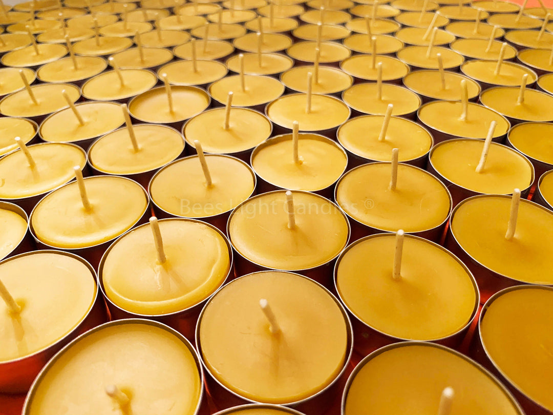 Tealight Beeswax Candles Aluminum Cups BULK