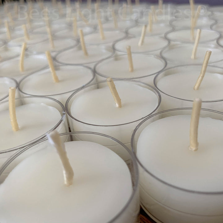 White Tealight Beeswax Candles BULK