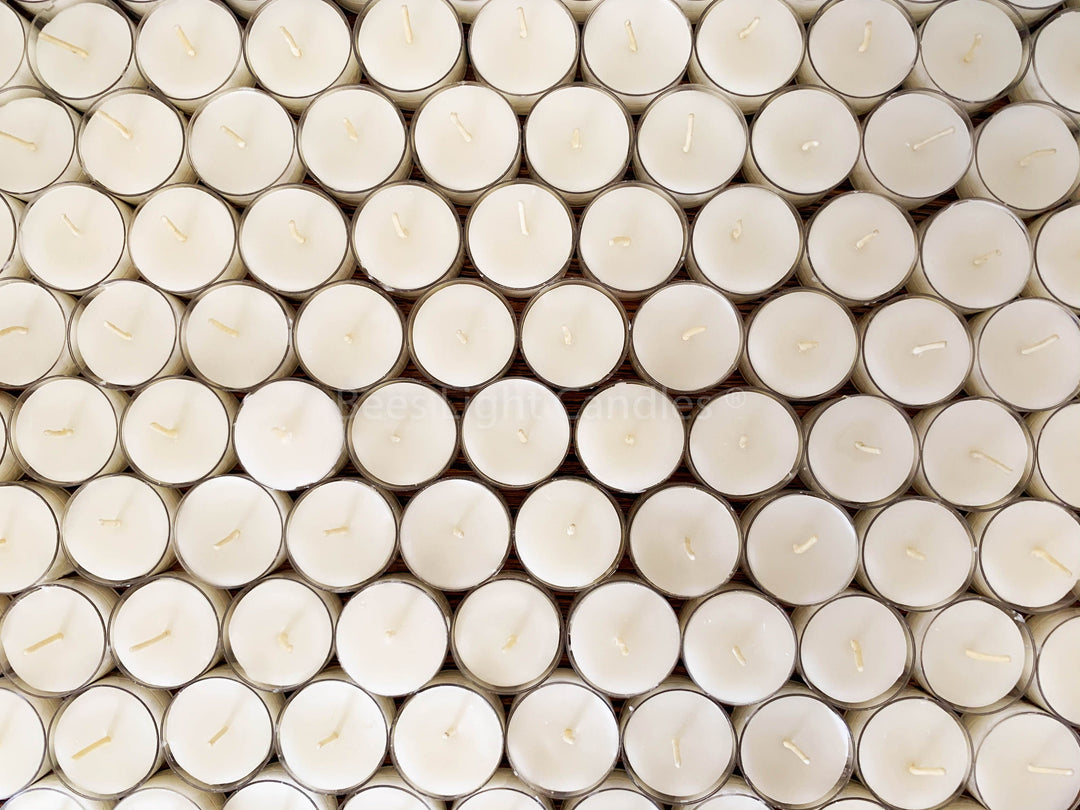 White Tealight Beeswax Candles BULK