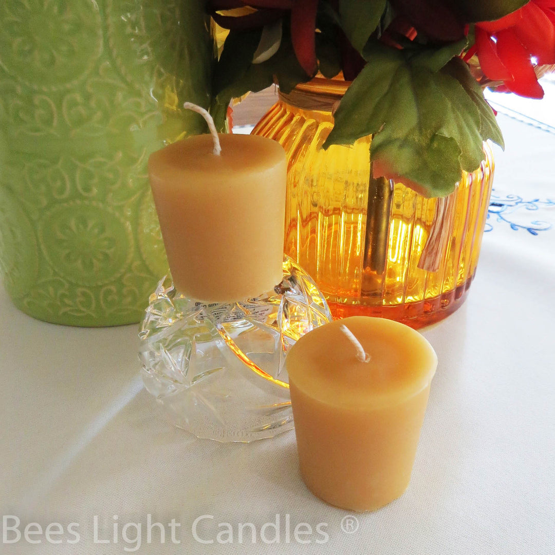 Pair of 2 Beeswax Votive Candles in Package