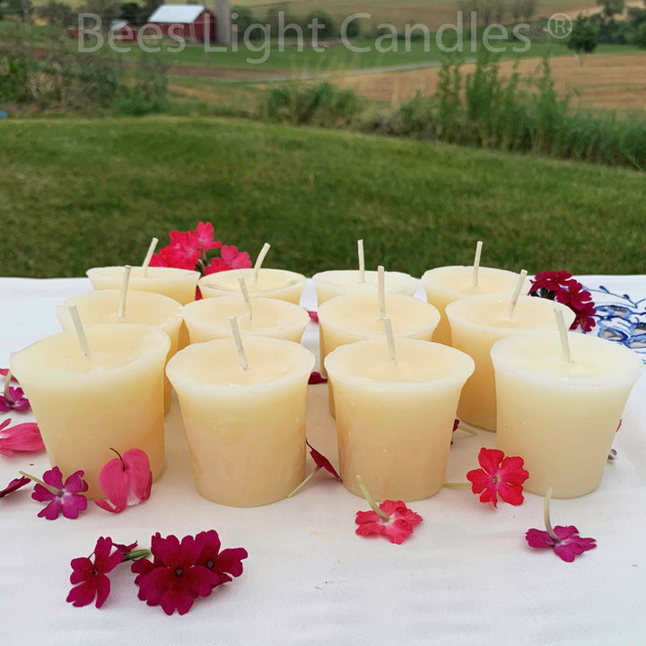 White Beeswax Votive Candles