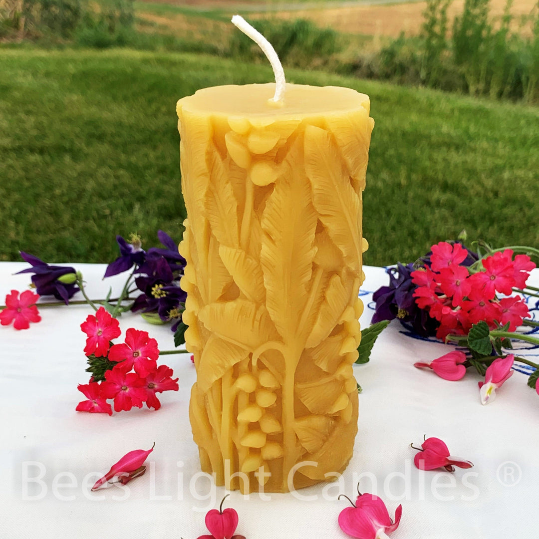 Wild Rainforest Pillar Beeswax Candle