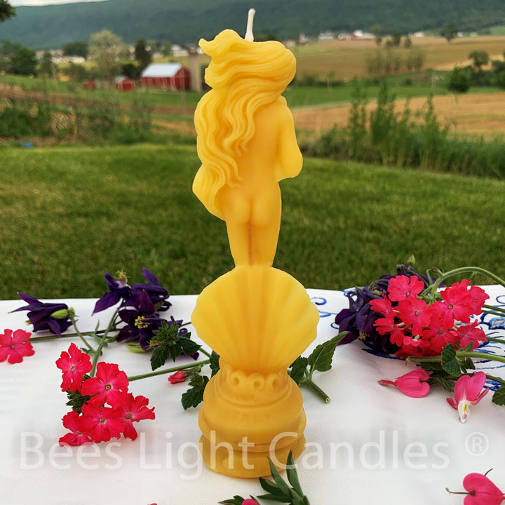 Girl with Shell Beeswax Candle