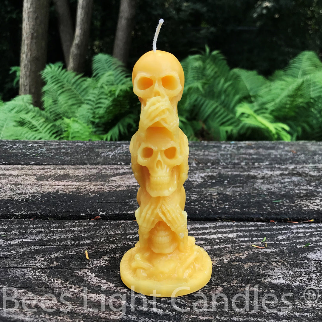 Skull Totem Pole Beeswax Candle