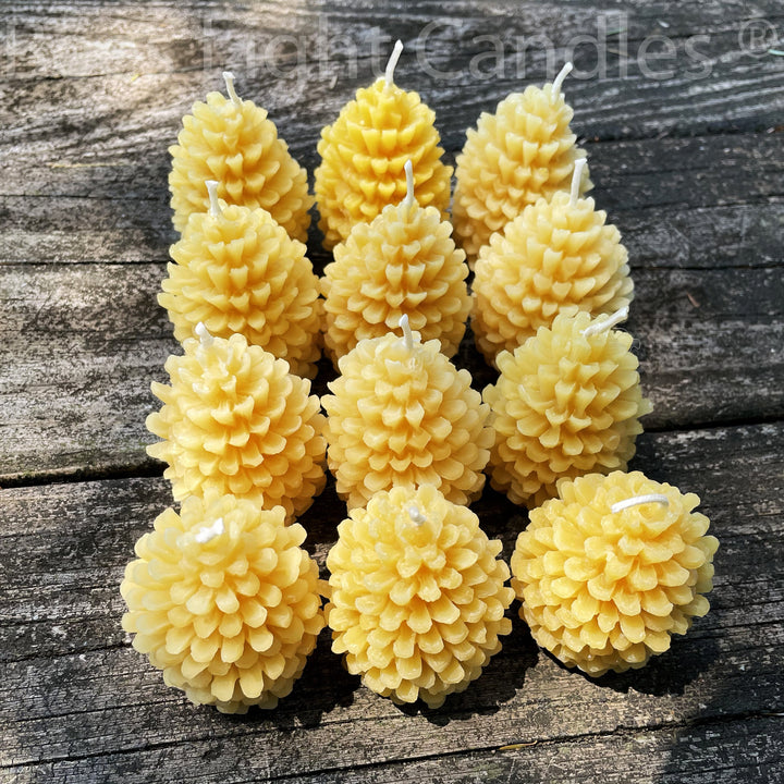 One Dozen Pinecone Beeswax Candles