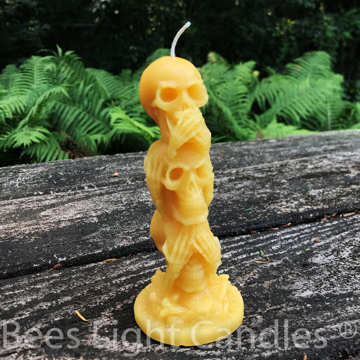 Skull Totem Pole Beeswax Candle