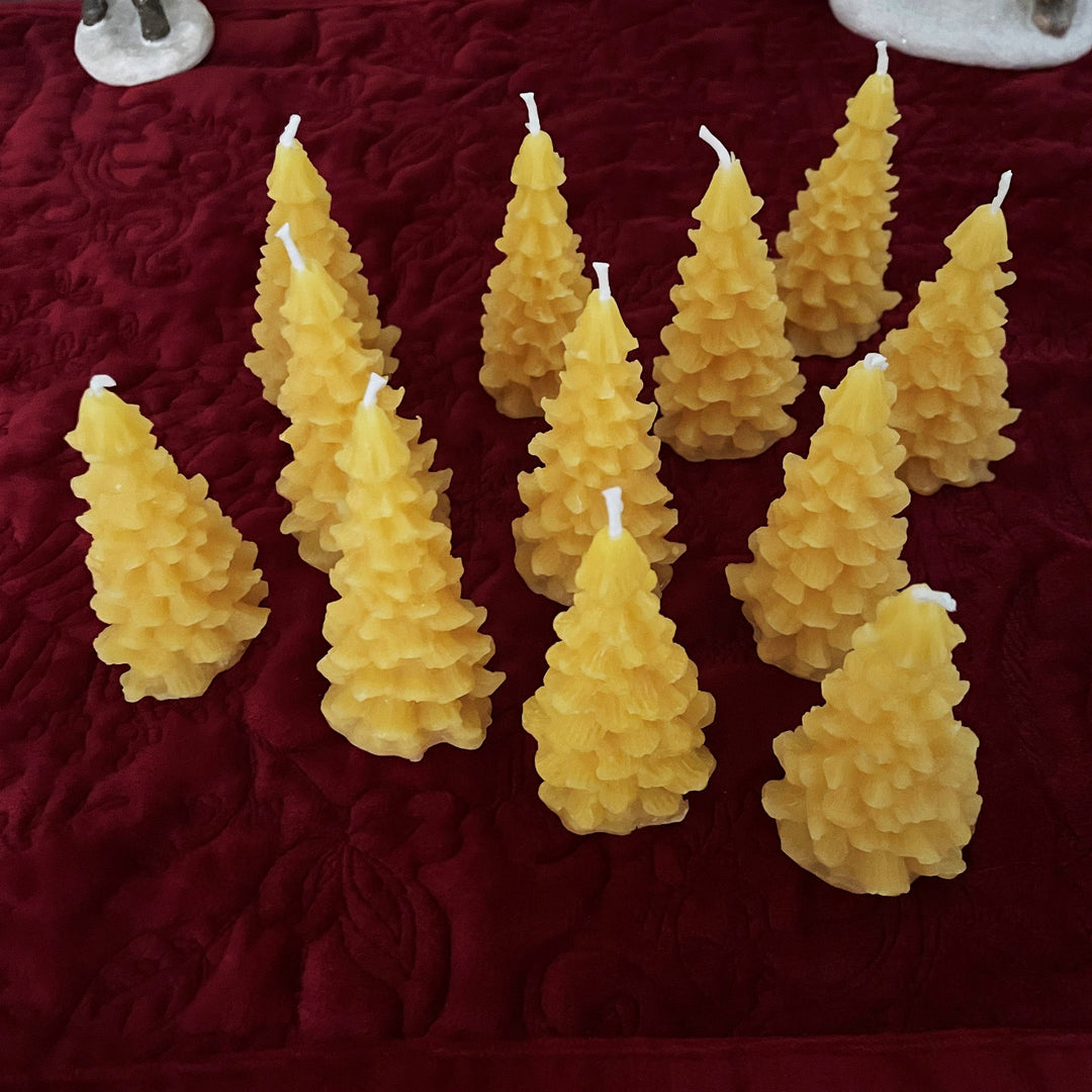 Teddy Bear Christmas Tree Beeswax Candles