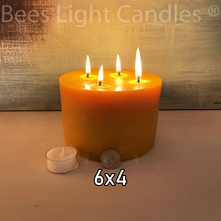 6x4" Beeswax Pillar Candle