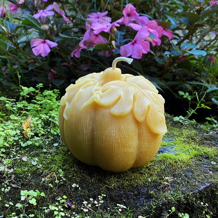 Large Pumpkin Beeswax Candle