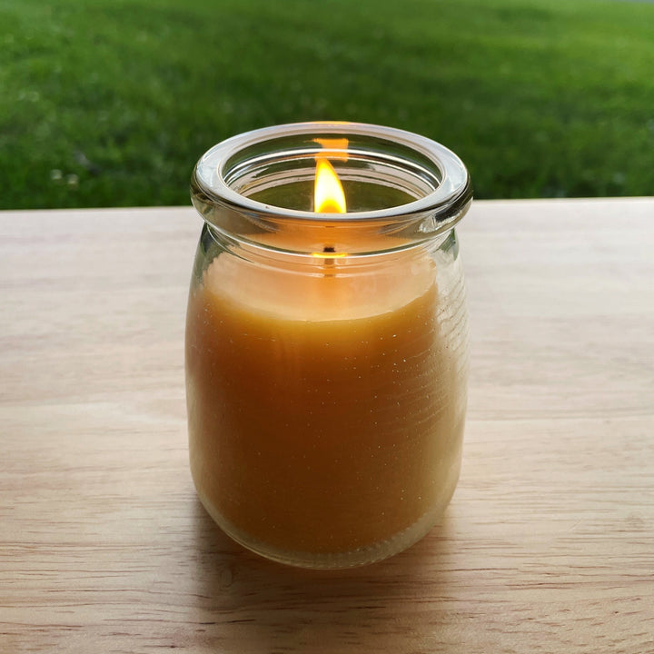 Large Cork Top Glass Jar Beeswax Candle