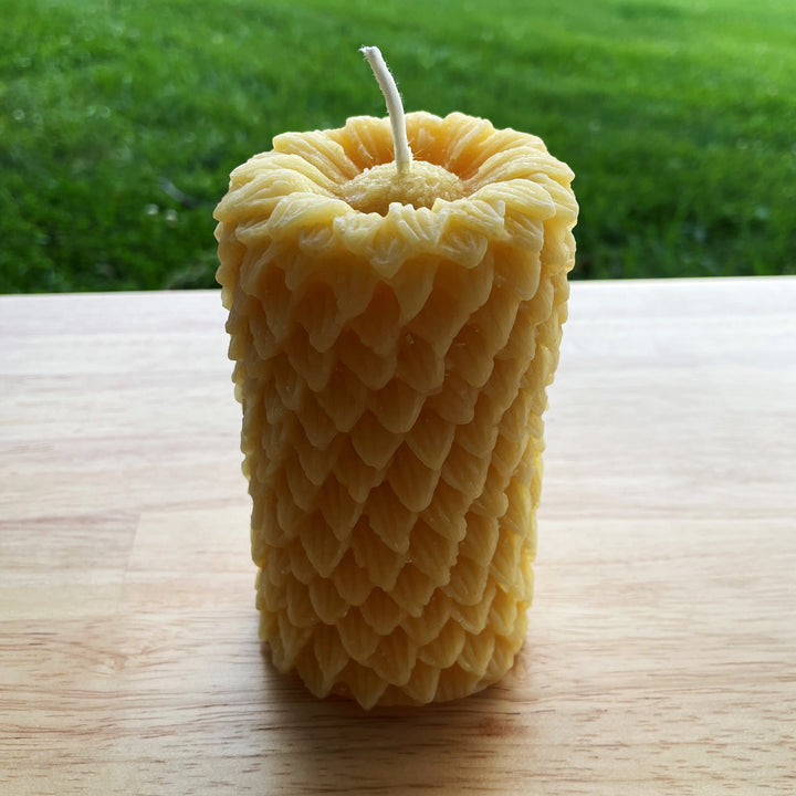 Sunflower Beeswax Pillar Candles